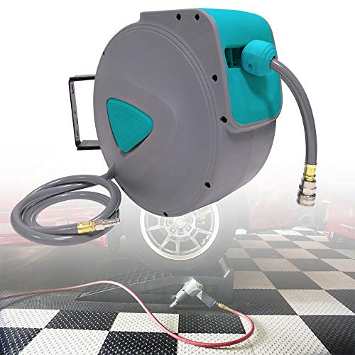 LZQ 10m Druckluftschlauch Aufroller automatisch 1/4 Anschluss Schlauchtrommel Wandschlauchhalter Automatik Druckluft Schlauchaufroller Druckluftschlauch-trommel