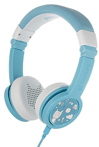 Tonies Foldable Headphones for Kids - Wired Headphones for Kids - Comfortably Designed to fit On-Ear - Works with Toniebox and All 3.5mm Devices - Blue
