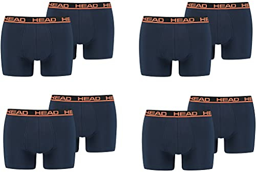 HEAD Herren Boxershorts Unterwäsche 8P (Blue/Orange, XL)