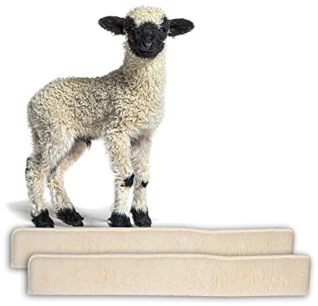 BigDean 2X Zugluftstopper für Türen 80cm - 100% Schurwolle - Beige - Türluftstopper Luftzugstopper Windstopper - Made in Germany