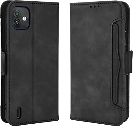 Baifu Lederhülle für Wiko Y82 Hülle, Flip Case Schutzhülle Handy mit Kartenfach Stand und Magnet Funktion als Brieftasche, Handyhülle für Wiko Y82, Schwarz