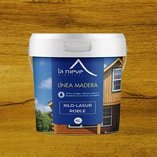 Barniz protección acrílico madera Xilo-Lasur interior y exterior (4 litros, Roble)