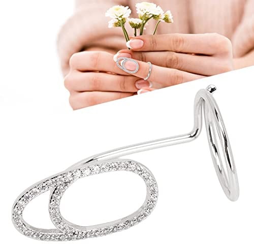 Fingernail Rings, Women Exquisite Fashionable Finger Nail Cover Rings Nail Art Decoration Finger Nail Rings Vintage Nail Cover Rings Index Finger Nail Jewelry Decorations Ornament for(3043 Platinum)