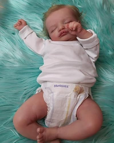 Enjoy with Love Neue 18-Zoll-Baby-Reborn-Puppe Rosalie, lebensechte, weiche Berührung, kuscheliges Baby, mehrere Schichten, die 3D-Haut mit sichtbaren Venen malen