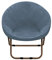 GAMUKAI Stretchy Velvet Saucer Chair Slipcover,Removable Round Velvet Moon Chair Cover Furniture Protector for Living Room (Stone Blue, Medium)