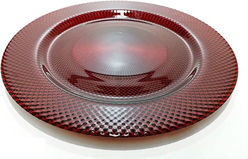 Nataluna Sottopiatto in Vetro Diametro 33 cm Rosso