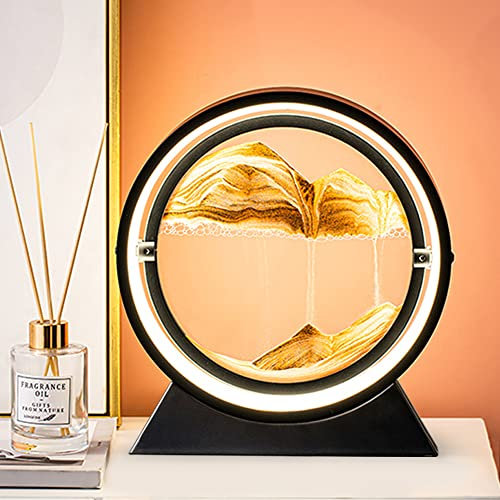 Demiawaking Peinture De Sable Qui Coule Lampe, Sablier Liquide, Lampe Sable Mouvant en Verre, Orange, 12 Pouces