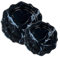 DECORLINE Lot de 48 Assiettes en Plastique Rigide et Réutilisable - 2 Tailles (24 Assiettes Dîner 24cm et 24 Assiettes Entrée/Dessert 19cm) - Assiettes élégantes Mariage, Noël en motif Marbre - Noir