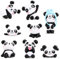 cobee Niedliche Panda Tortenaufleger Ornamente, 8 Stück Cupcake Figuren Ornamente Panda Gartenpuppe Aquarium Dekoration Spielset Niedliche Figuren Party Dekor