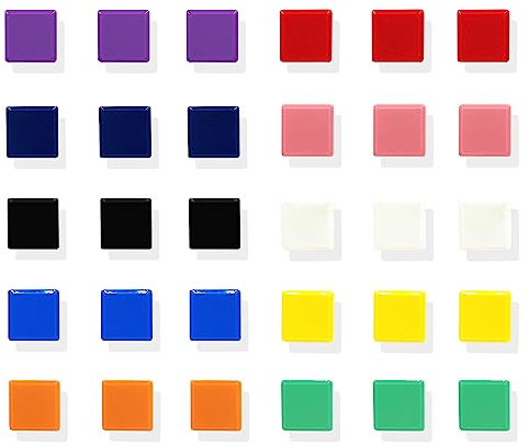 ZDZBLX Magnete für Magnettafel - 30 Stück 10 Farben Kühlschrankmagnete, Starke Mini Magnete für Whiteboard, Kühlschrank, Magnetwand, Karten, Quadrate Bunte Magnet mit Starkem Halt, Kleine Tafelmagnete