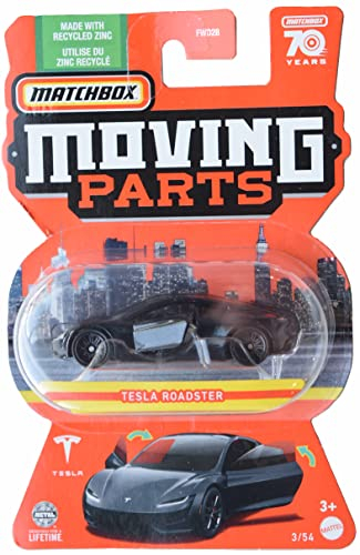 Matchbox Tesla Roadster, Elektroauto, Auto, Spielzeugfahrzeug, 3 Count, Schwarz, für Kinder (1-12 Jahre), unisex