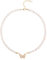 Ouran Perlenkette Damen mit Süßwasserperlen, vergoldet Schmetterling Anhänger – 6mm echte Süßwasserperlen, Perlen Choker Halskette für Hochzeit & Alltag Geschenk Schmuck für Frauen und Mädchen