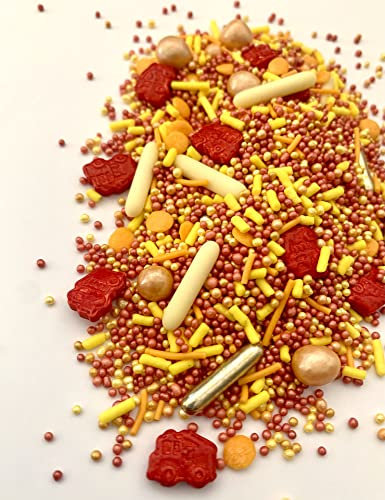 Cherry on the cake Streuselmix Tatütata I Essbare Feuerwehr Deko I Streusel I Zuckerstreusel I Zur Deko von Cupcakes, Muffins, Torten, Kuchen uvm. (80g)