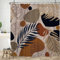 Duschvorhang Boho Style, Uiiooazy Duschvorhang 180x220cm Blau Blätter Abstrakt Schwarz Grau Geometrisch Muster Duschvorhänge Anti Schimmel Stoff Waschbar Wasserdicht Polyester Bad Vorhang mit 12 Haken