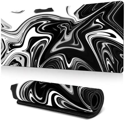Zixrmor Mauspad -900 x 400mm Mousepad Pad Large Size - verbessert Gaming mauspad Präzision und Geschwindigkei XXL Mauspad Gaming(Weiße Schwarze Mischung)