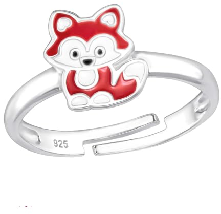 FIVE-D Kinder- und Mädchen Ring Delfin 925 Sterling Silber (Fuchs-Rot)