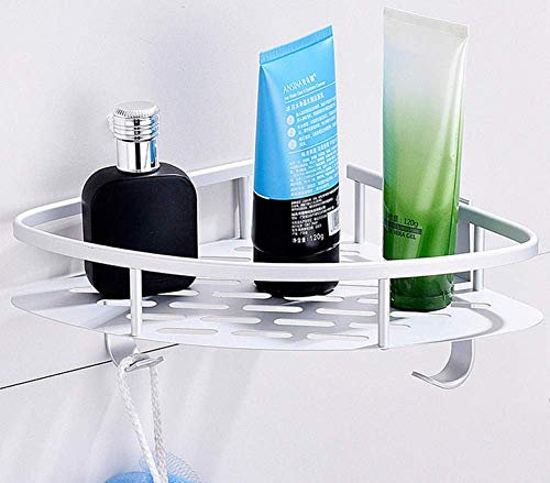 Badezimmerregale ohne Bohren Dusche Eckregale - Nicht perforiert Badezimmer WC Einlagiges Dreieckiges quadratisches Regal Wandbehang Eckaufbewahrung - Einzelwand