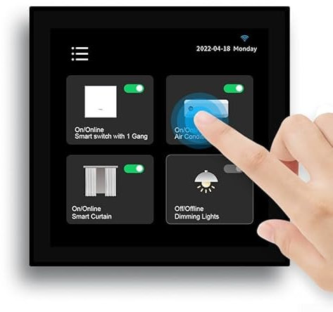 Tuya Panel de control inteligente para el hogar, interruptor de escena ZigbeeSmart, con pantalla táctil LCD de 4 pulgadas, pantalla de temperatura, para control remoto de aplicación Smart Life