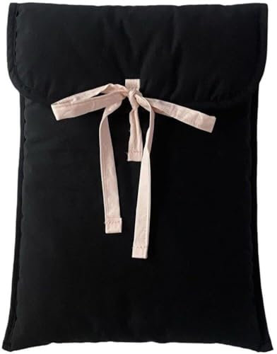 Dinntty Housse Matelassée avec Nœud Papillon pour Ordinateur Portable Tablette, Housse Rembourrée pour Ordinateur Portable avec Jolie Décoration en Nœud, Convient Aux Appareils De 11 Pouces