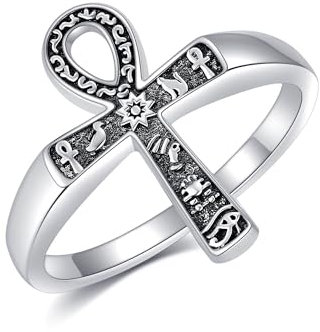 Ankh Ringe für Damen Sterling Silber Ägyptischer Muttertag Schmuck für Frauen