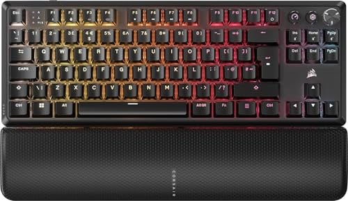 CORSAIR K70 CORE TKL WIRELESS RGB Tenkeyless Mechanical Gaming Keyboard – Pre-Lubed MLX Red v2 Linear Switches, SOCD, ABS Double-Shot Keycaps, Sound Dampening, 1000Hz Polling, QWERTY UK – Black