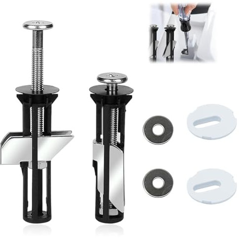 2 Pcs Toilet Seat Screws,Toilet Seat Fittings,Toilet Seat Hinges Stainless Steel with Washers for Top Lid Hinges,Fixtures Universal Replacement Parts
