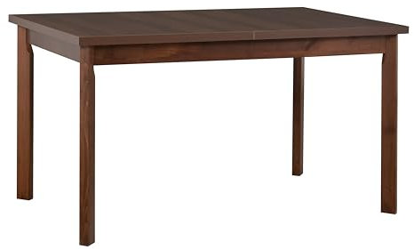 LeafDesign Ausziehbarer Esstisch- Rechteckige- Esszimmertisch- Küchentisch-Esszimmertisch für Restaurant- Hölzerne Beine in Nussbaum - Laminatplatte in Nussbaum- 80x 140-180, Made in UE