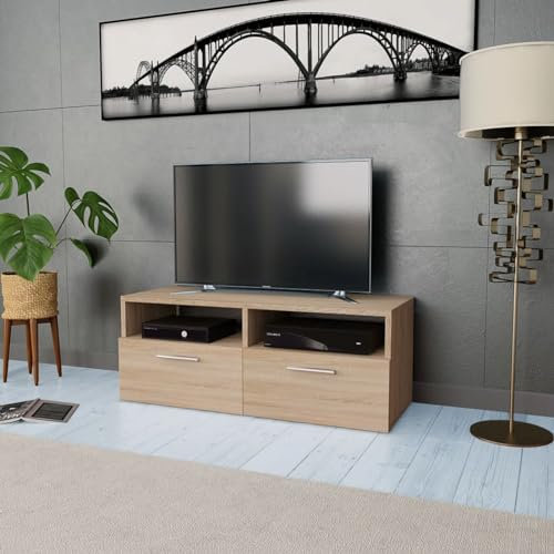 Iiaky Mobile Porta TV in Legno Multistrato 95x35x36 cm Rovere-Mobile TV per TV,Mobile Porta TV e Cassetto,Armadietto Consolle Credenza Moderno