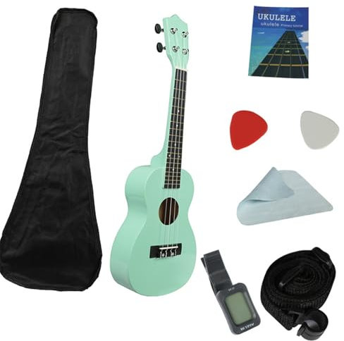 23-Zoll-Einsteiger-Ukulele Aus Vollholz Mit Kompletter Ausstattung ukulele anfänger(Green)
