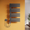SUNXURY Scaldasalviette elettrico da bagno, 1038 x 600 mm, con termostato, scaldasalviette dritto, con asta riscaldante antracite, 600 W