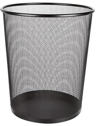 Home Vista Black Stainless Steel Mesh Office Bin 1Pk - Waste Paper Bin for Bedroom-Lounge-Under Desk, Durable & Lightweight Basket for Home & Office – Small Waste Paper Bins for Efficient Organization