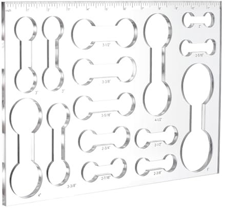 PH PandaHall Router Template for Woodworking, Dumbbell Inlay Templates Acrylic Clear Drawing Scale Rulers Router Jig Template Sewing Measuring Tool Set for Craft Making School Office Home Supplies