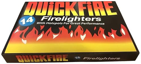 Firelighters 14 Pack – Natural Quickfire Fire Starters for Barbecue BBQ Pizza Oven Fire Pit Log Burner Chiminea Wood Stove Coal Fireplace– Instant Lighting Odourless Clean Burn Eco Friendly Fuel Cubes