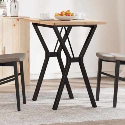 JHQHSM Esstisch, Esszimmertische Küchentisch Tisch Esszimmertisch Loungetisch Restauranttisch Geeignet für Hotels Esszimmer Restaurant Küche Y-Gestell 80x50x75,5 cm Massivholz Kiefer & Gusseisen