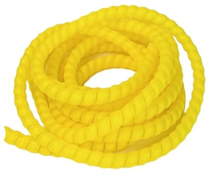 Spiralschlauch, Kabelschutz, 5 m, Kunststoff-Rohrschutzhülse, Verschleißspiralschlauch (gelb, 16 mm Außendurchmesser)