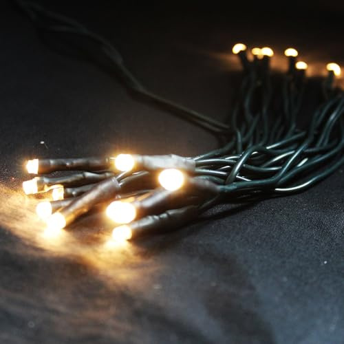 Mojawo 20er LED Tannenbaum Lichterkette Weihnachtslichterkette Warmweiß für Weihnachtszeit Hochzeiten Party Schaufenster Kabelfarbe Grün