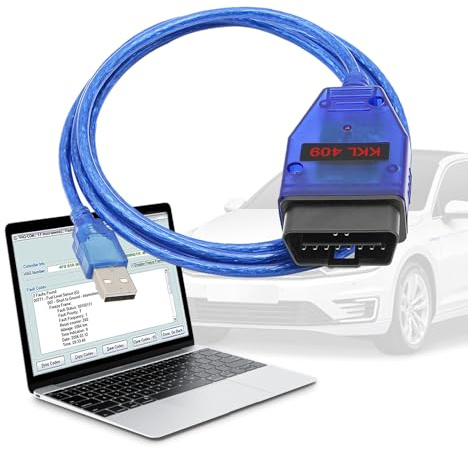 AMHTDOL KKL 409.1 Diagnosekabel mit FTDI-FT232RL-Chip,KKL 409 OBD2-Kabel | kompatibel mit Volk-s,Audi,Seat,Skoda Fahrzeugen von 1996-2009,KKL 409 OBD2-USB-Kabel für V A G-COM-Software unter Windows XP