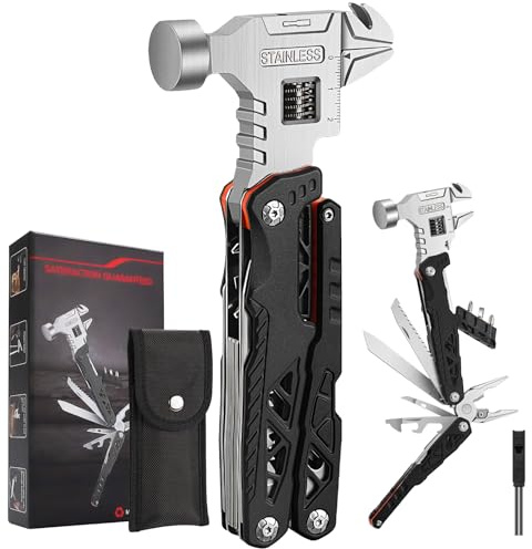 Olubfdh Multitool Camping 18 in 1(Schraubenschlüssel Schwarz)