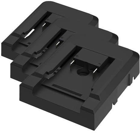 ANSMANN Adapterplatte für Einhell Akku, USB Adapter für Ansmann Baustrahler, Ladegerät, Einhell 18V Akku, Akku, Werkstatt, Kfz, Schwarz (Packung mit 3)