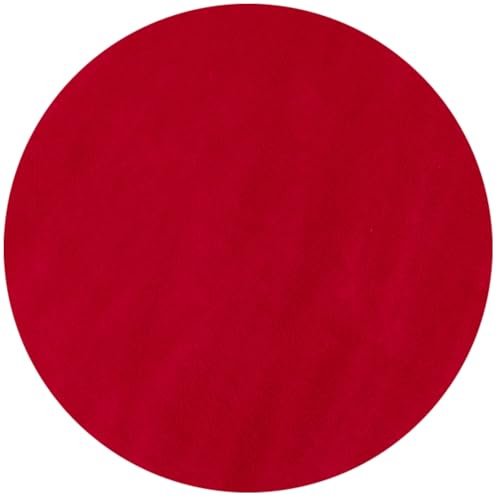 KADIMA DESIGN Schlafzimmerteppich Unifarben Elegant Pflegeleicht Modern Waschbar Rund Rot 120x120 cm Schlafzimmer Fußbodenheizung geeignet Schadstoffgeprüft | Lech