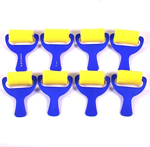 Small & Large Paint Sponges Rollers for Art Painting Pack of 10 Foam Brush Applicators by BCreative ®