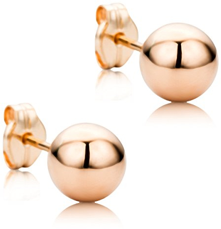 Orovi Ohrringe Damen Rosé Ohrstecker Kugel 9 Karat / 375 Gold