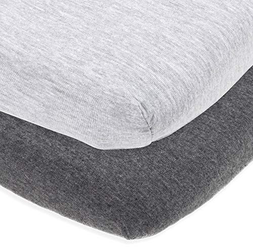 Cuddly Cubs Arms Reach Co Spannbettlaken für Wiege, 18 x 36 cm, kuschelweiche Baumwolle, passt perfekt ohne Falten auf Clear Vue, Cambria, Mini Ezee Stubenwagen - Grau meliert