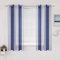 MIULEE Gardinen Gestreift Transparent mit Ösen, Voile Vorhänge Wohnzimmer Modern 2er Set, Vorhang Schlafzimmer Transparent mit Blau Weiss Gestreift Muster, Vorhang Halbtransparent Streifen 140X175 cm