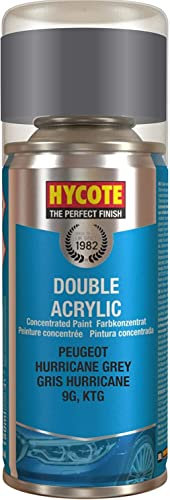 Hycote Double Acrylic Aerosol Car Spray Paint, Peugeot - Hurricane Grey, 150 ml