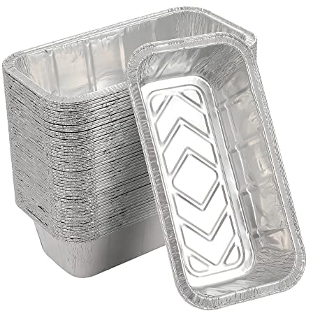 Waytiffer Loaf Pans [50 Pack] 2Lb Heavy Duty Disposable Aluminum Foil Premium Bread Tins Standard Size - 8.5 X 4.5 X 2.5 Perfect for Homemade Cakes & Breads