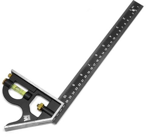 WEN ME144L Aluminium-Kombinationswinkel mit Wasserwaage, 30,5 cm