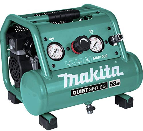 Makita MAC100Q Quiet Series, 1/2 HP, 1 Gallon Compact, Oil-Free, Electric Air Compressor