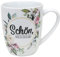 Dekohelden24 Kaffeebecher/Tasse aus Porzellan, Motiv: Schön DASS es Dich gibt. Größe H/Ø: 9,8 x 8,2 cm, Fassungsvermögen 250 ml, Spülmaschinengeeignet.