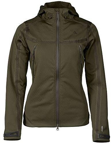 Seeland Hawker Advance Giacca impermeabile da caccia da donna – silenziosa giacca da caccia per donna – Giacca da caccia con cappuccio e cerniere impermeabili, Donna, legno di pino verde, 46